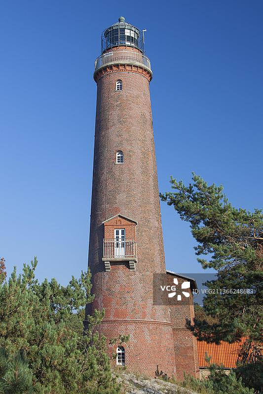 德国梅克伦堡-前波美拉尼亚州达尔瑟奥特灯塔，西波美拉尼亚泻湖国家公园图片素材