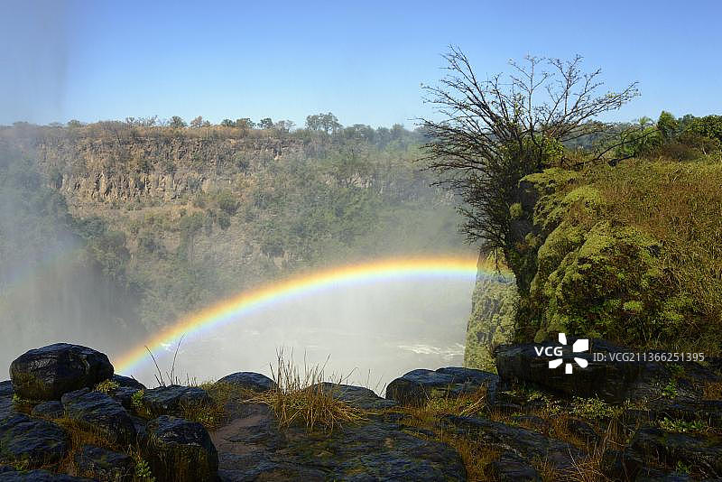 赞比西河上的彩虹，津巴布韦，非洲图片素材