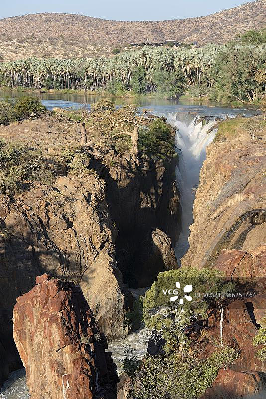 埃普帕瀑布，库内内河流域，纳米比亚，非洲图片素材
