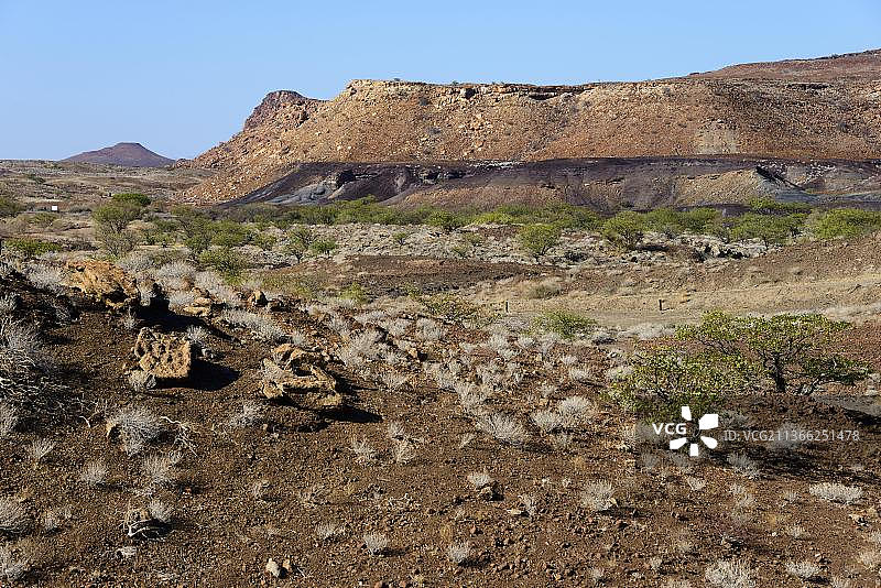 非洲纳米比亚达马拉兰的烧毁山脉图片素材
