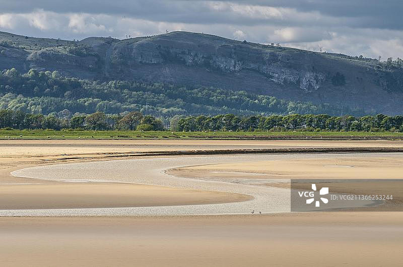 退潮时肯特河河口图片素材