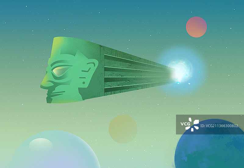 中国四川巴蜀古文明古文化古代神话传说三星堆想象力科幻插画图片素材