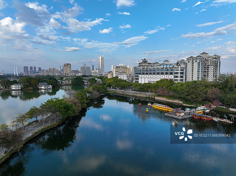 广东省惠州市惠城区惠州西湖5A国家级名胜风景区航拍图片素材