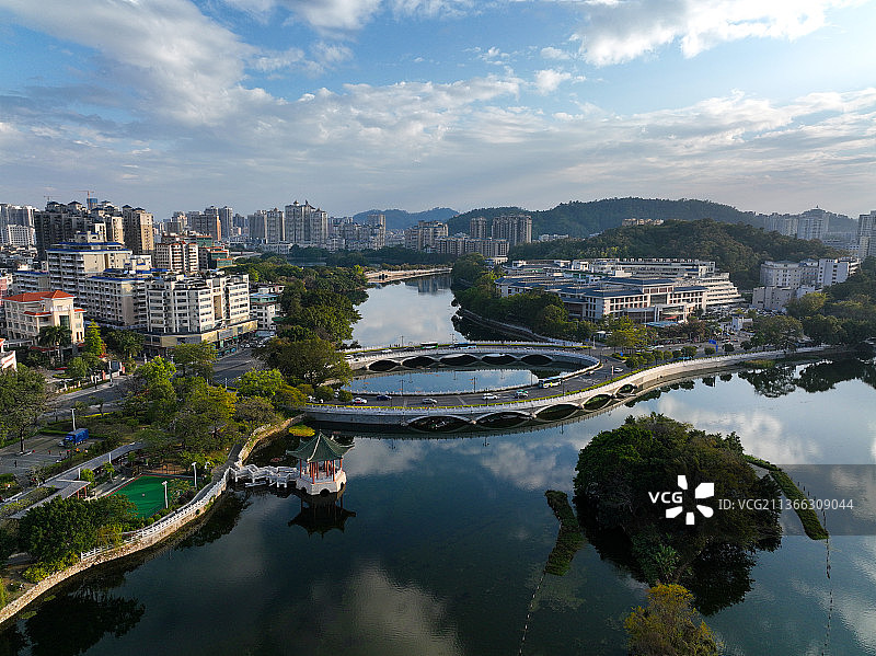 广东省惠州市惠城区惠州西湖5A国家级名胜风景区航拍图片素材
