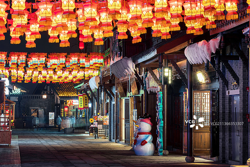 磁器口后街新年灯会图片素材