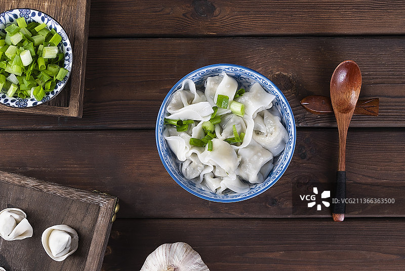 中式传统小吃美食馄饨图片素材