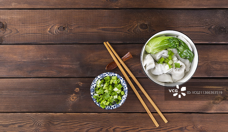 中式传统小吃美食馄饨图片素材