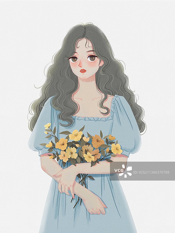 花与少女系列图片素材