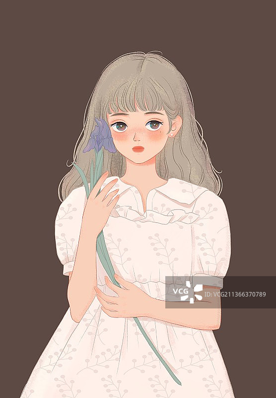 花与少女系列图片素材
