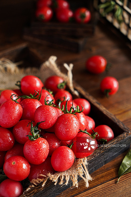新鲜圣女果特写图片素材