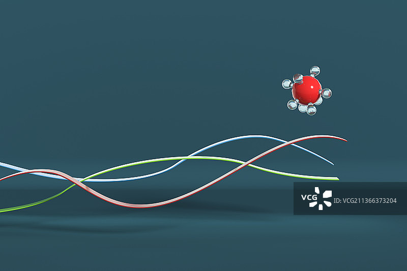 3D渲染抽象新冠病毒曲线图片素材