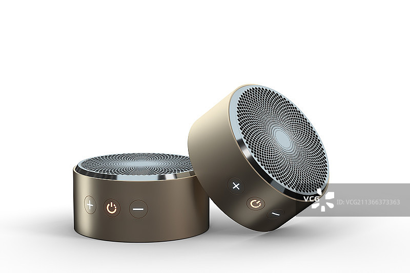 3D渲染抽象圆柱形音响图片素材