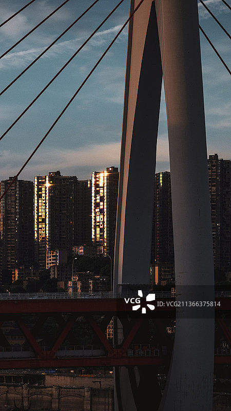 东水门长江大桥夕阳图片素材