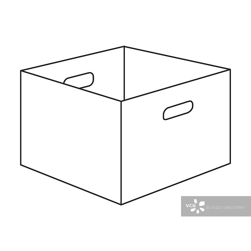 木箱轮廓图标图片素材