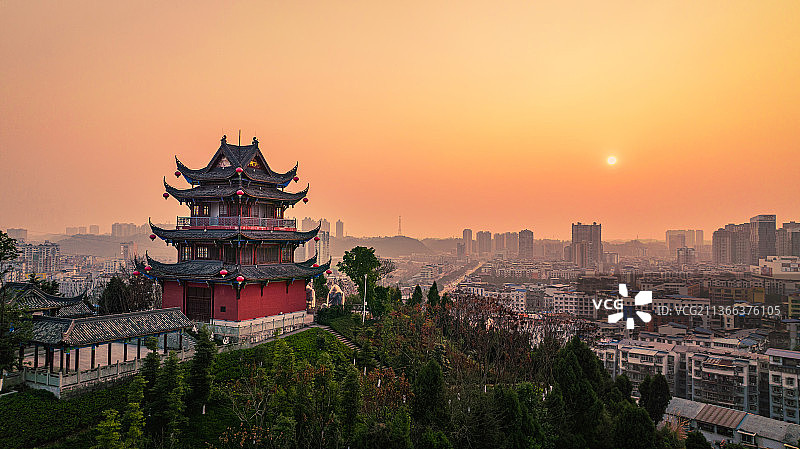日落赛凤楼图片素材