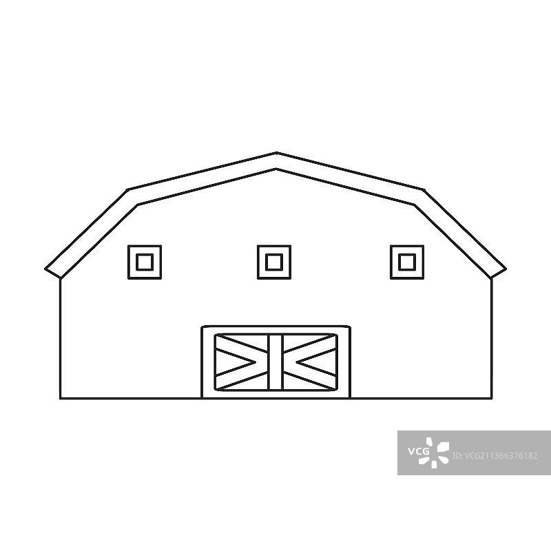 谷仓轮廓图标，隔离图片素材