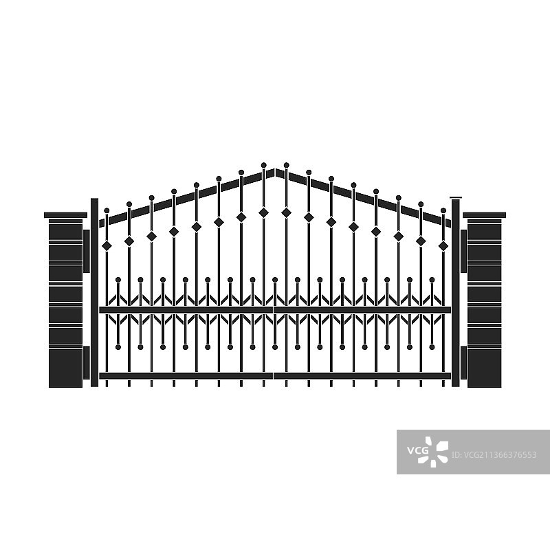 黑色围栏门图标图片素材