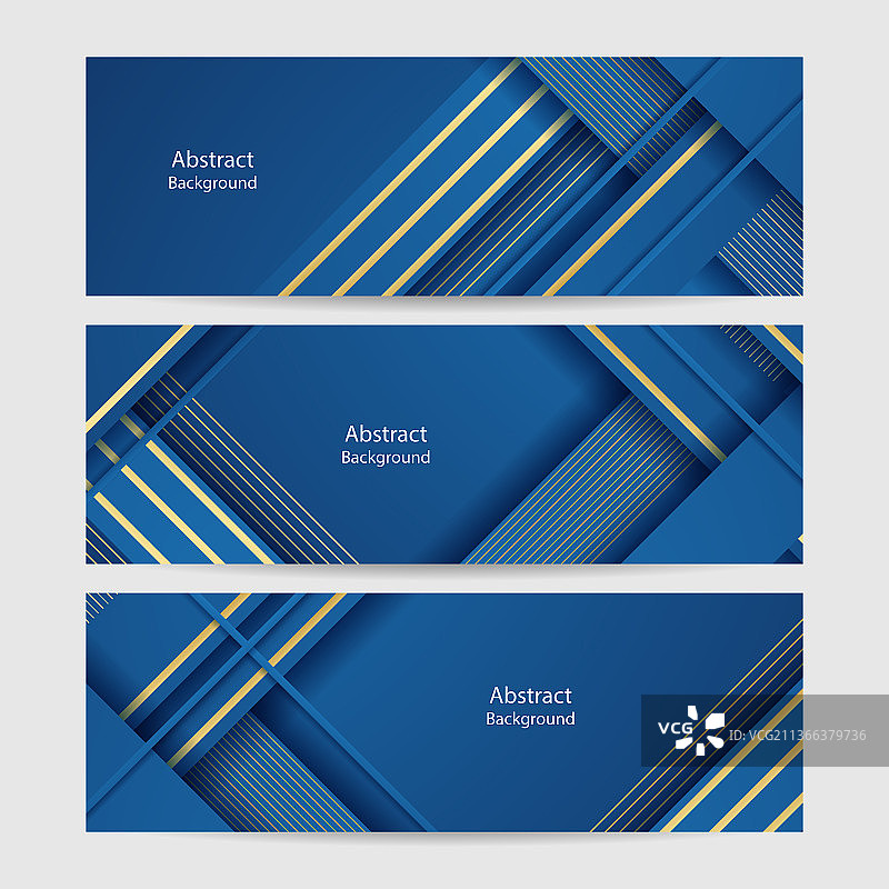 现代蓝色和金色抽象banner背景图片素材