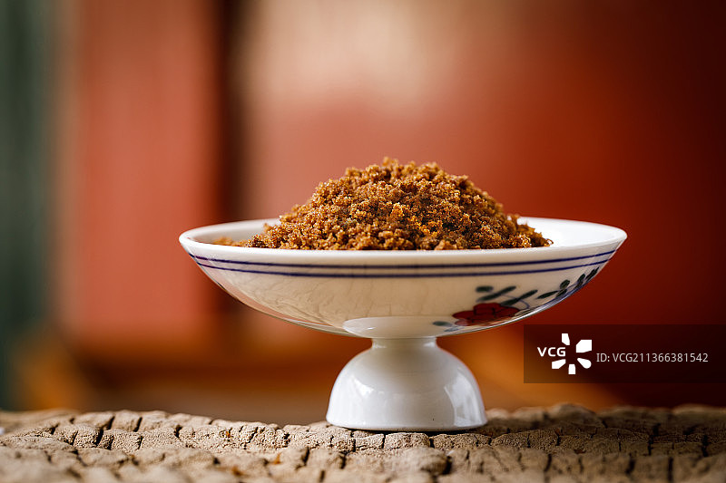 石台上的一碗红糖粉图片素材