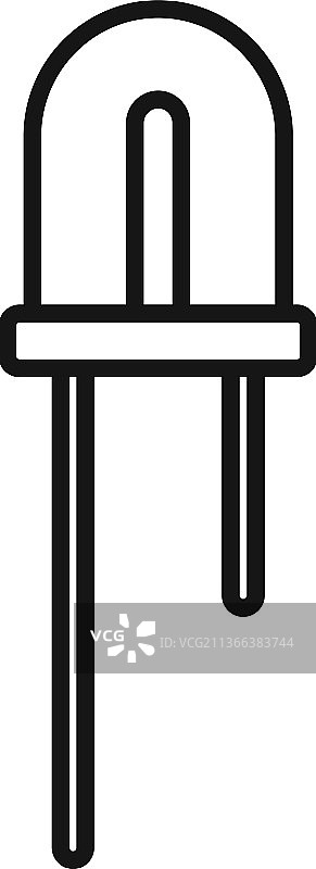 二极管指示器LED灯轮廓图标图片素材