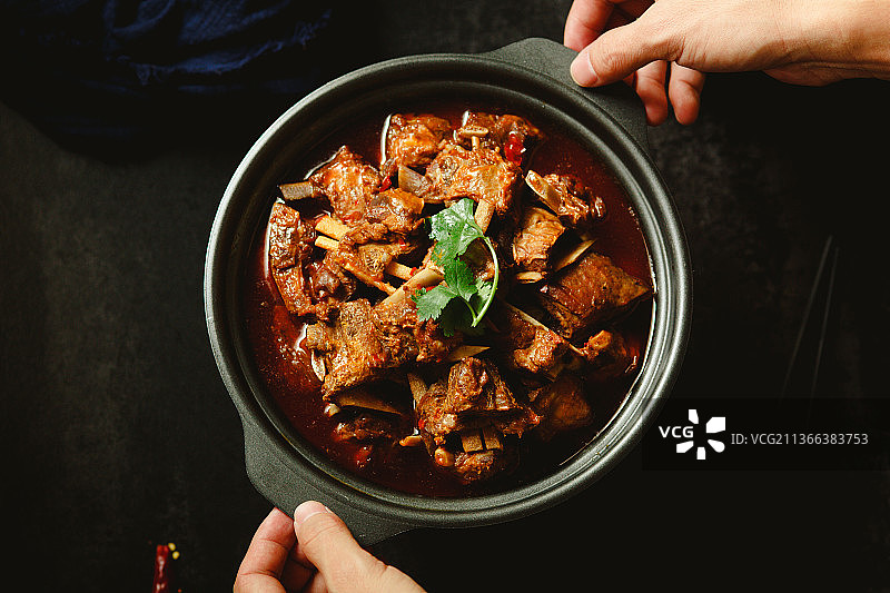 香辣红烧排骨图片素材