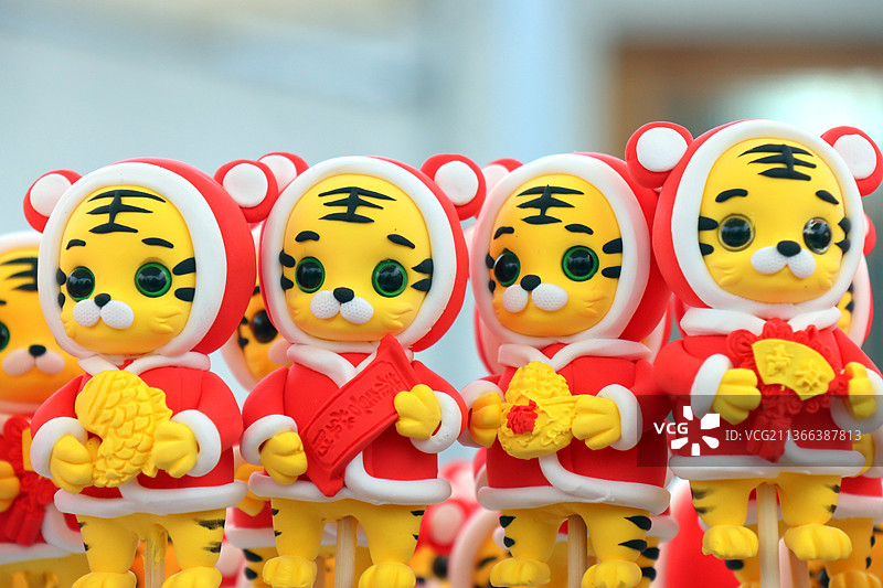 生肖虎面塑，栩栩如生图片素材