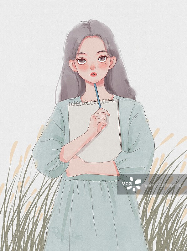 少女插画图片素材