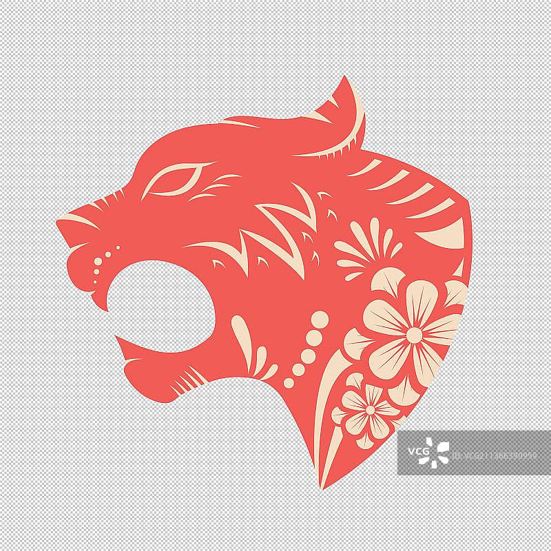 咆哮的老虎头图片素材