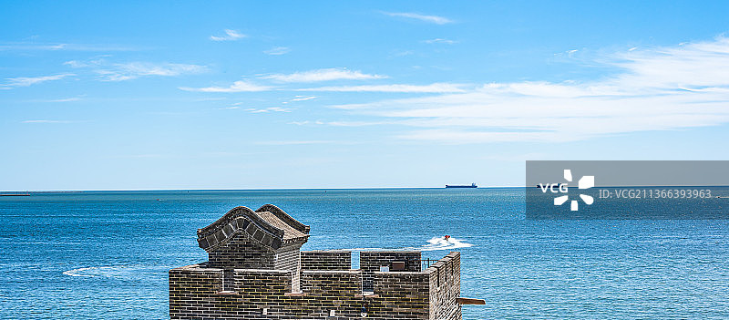 秦皇岛老龙头入海石城景观海滨风光图片素材