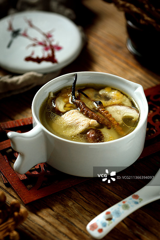 营养虫草大补汤图片素材