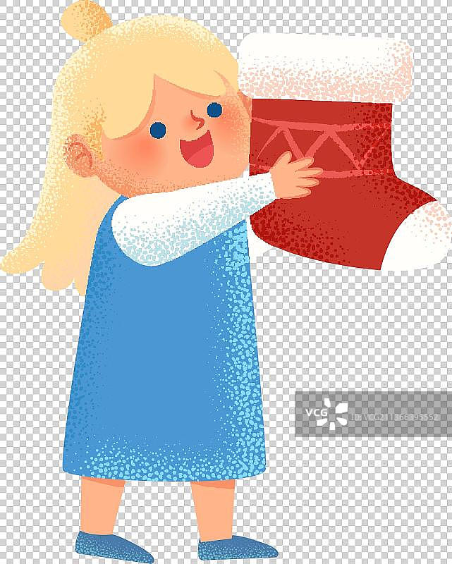 圣诞袜女孩图片素材