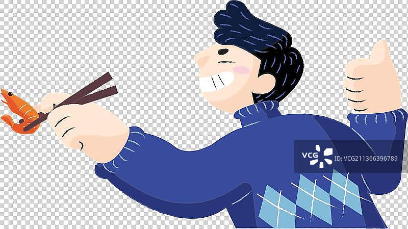 男人用筷子吃东西图片素材