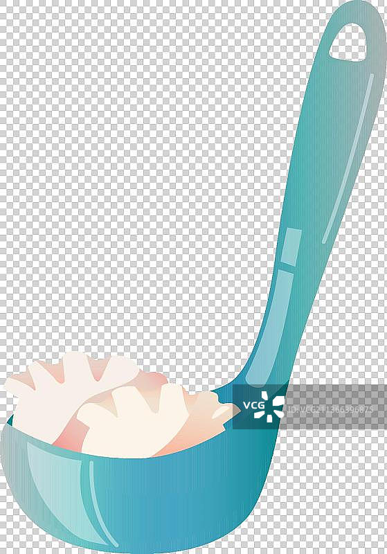 饺子在勺子图片素材