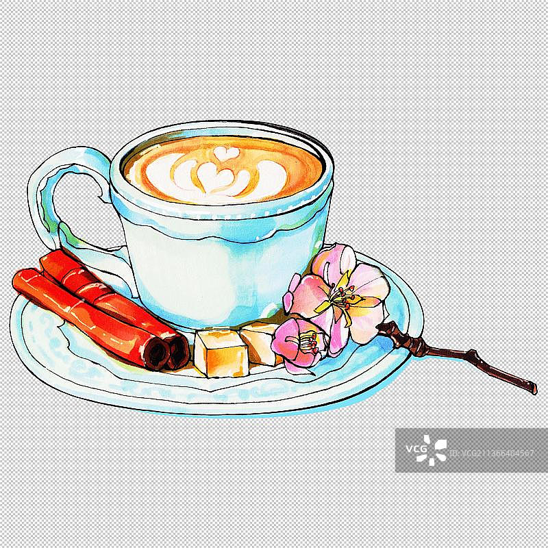 烘焙 拉花 肉桂 拿铁 奶咖 咖啡 美食食物餐饮菜单饮食图片素材