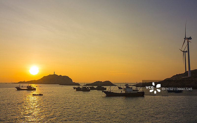 福建惠安海上日出图片素材