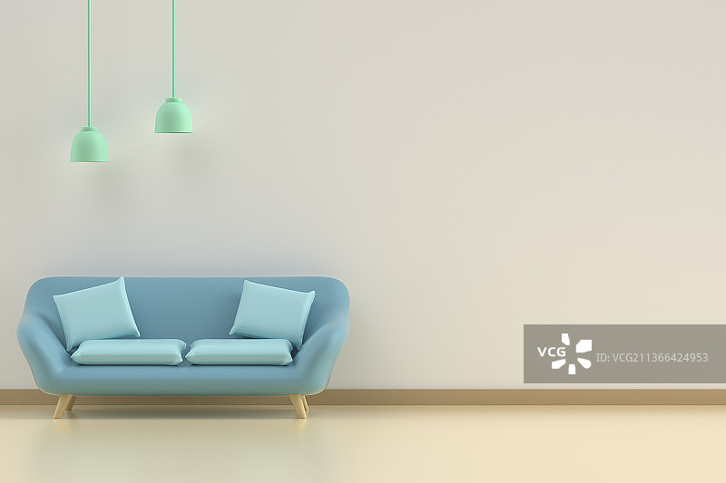 3d渲染的室内房间空间图片素材