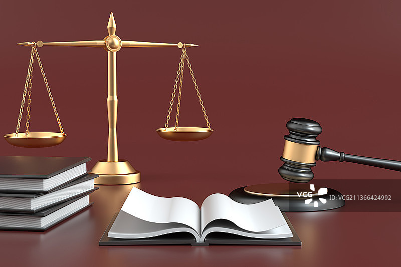 3d渲染的天平法律概念图片素材
