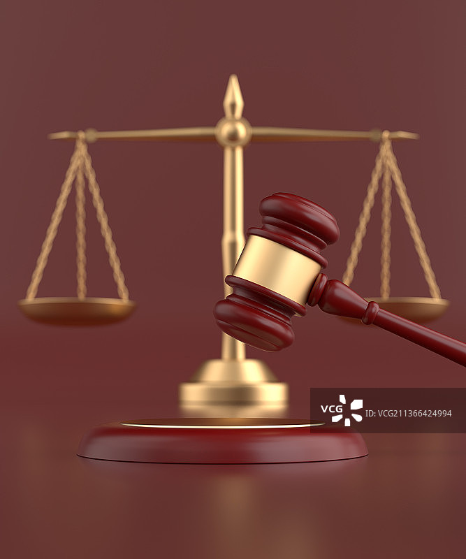 3d渲染的天平法律概念图片素材