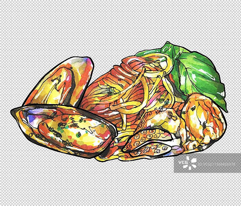 海鲜 意大利面 美食食物餐饮菜单饮食图片素材