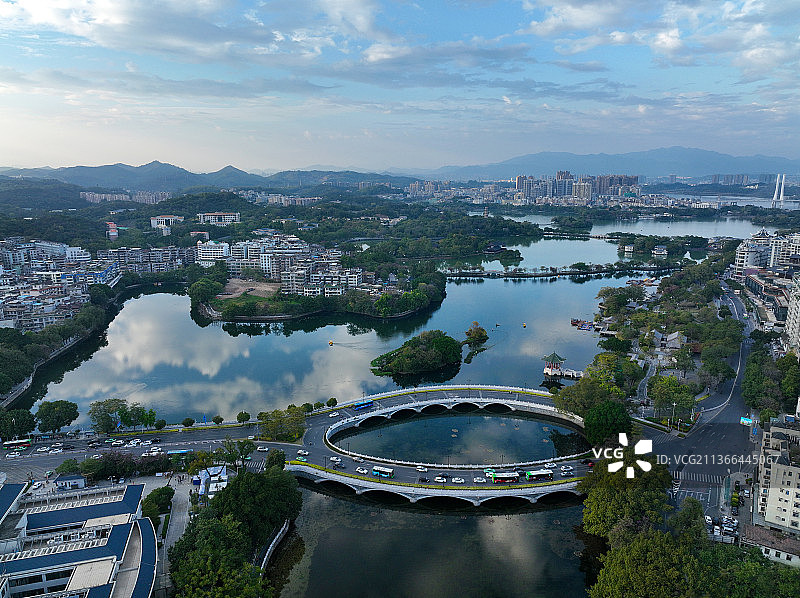 广东省惠州市惠城区惠州西湖5A国家级名胜风景区航拍图片素材