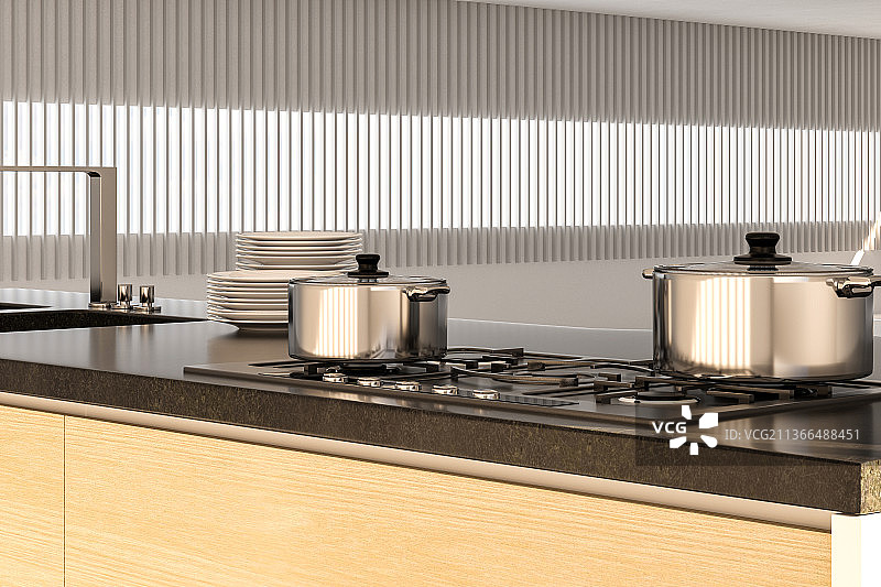 3D现代厨房图片素材