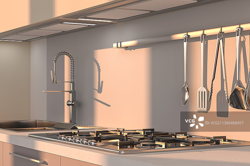3D现代厨房图片素材