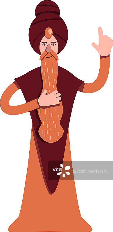 印度古鲁扁平风格人物图片素材