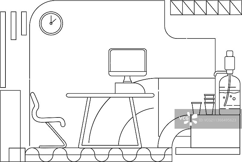 舒适工作场所的企业员工轮廓图片素材