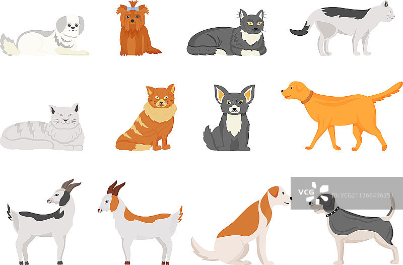 家畜扁平风格人物图片素材