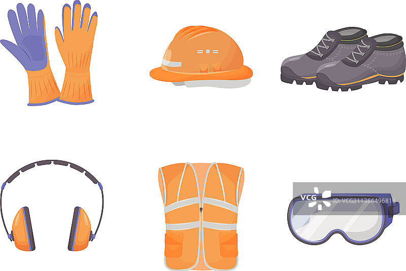 工业防护设备扁平色图片素材
