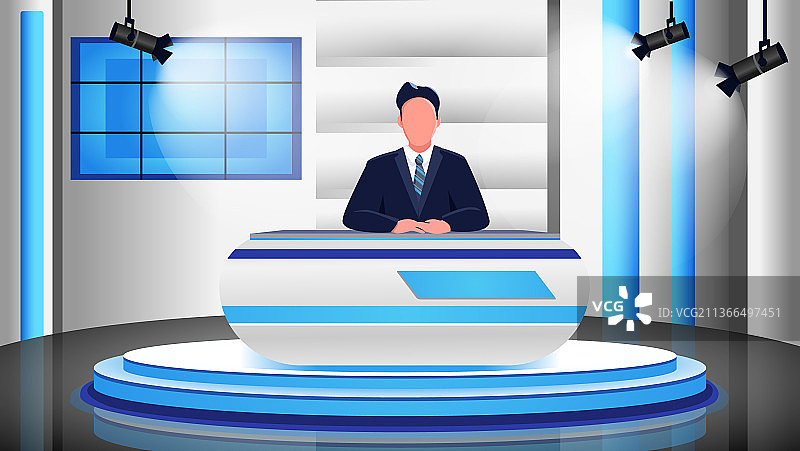 新闻节目扁平色图片素材