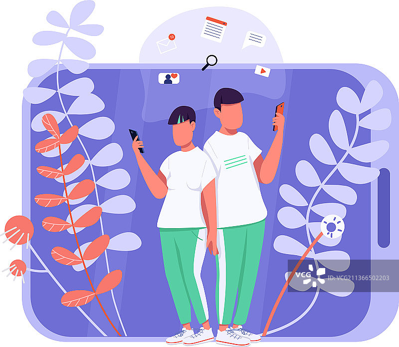 扁平风虚拟通讯概念图片素材