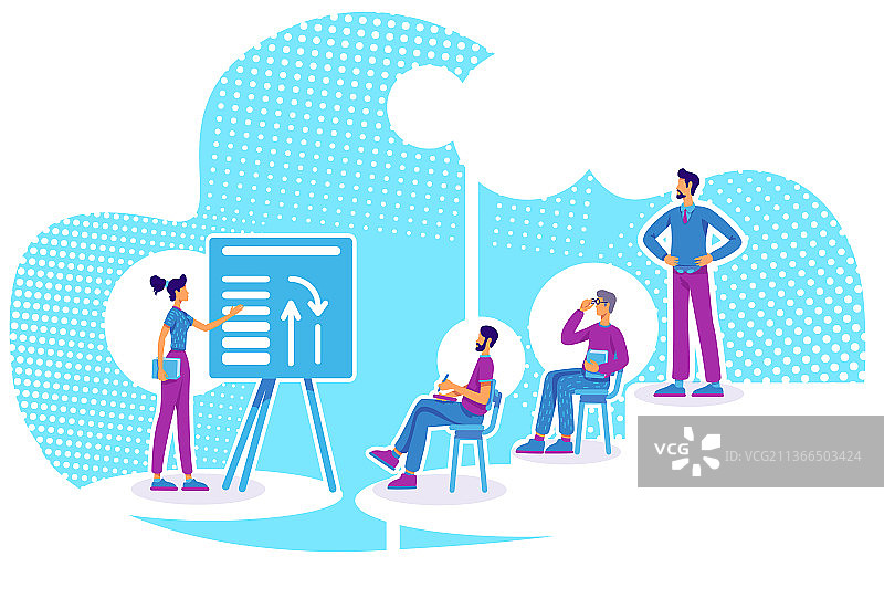 商务指导扁平概念图片素材