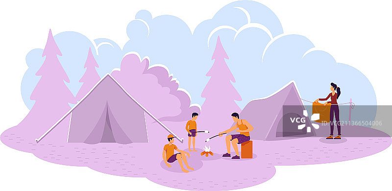 露营2D网页横幅海报图片素材